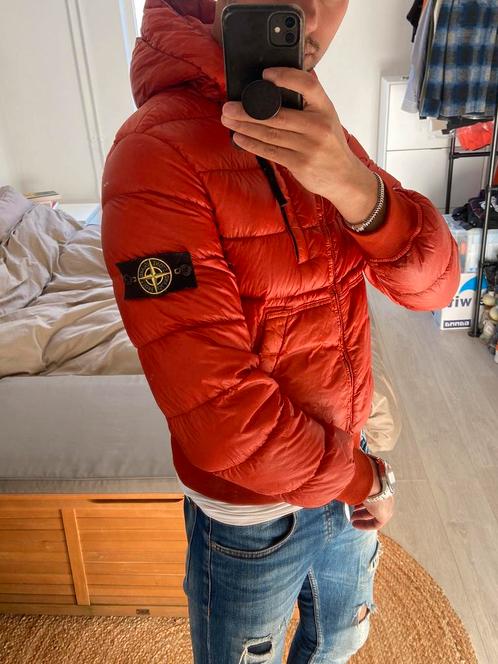 Stone Island puffer dyed down 26 gr xsqmn rust orange, Kleding | Heren, Jassen | Winter, Zo goed als nieuw, Maat 46 (S) of kleiner