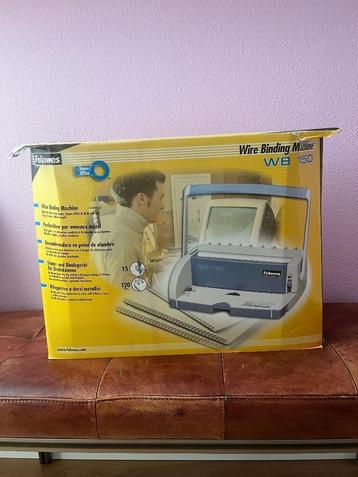 Wire binding machine Fellowes wb150 met draagruggen / wires beschikbaar voor biedingen