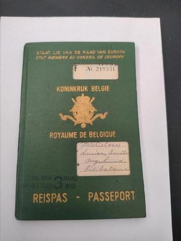 👉 Koninkrijk België passeport - reispas 1954 beschikbaar voor biedingen