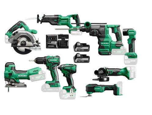 Hikoki KC18KIDLEV1 Combiset | 9 machines, 2 accu&apos;s en, Doe-het-zelf en Verbouw, Gereedschap | Handgereedschap
