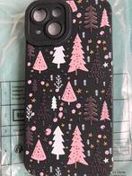 Kerst telefoonhoesje zwart roze kerstboom iPhone 15 Nieuw, Ophalen of Verzenden, Nieuw