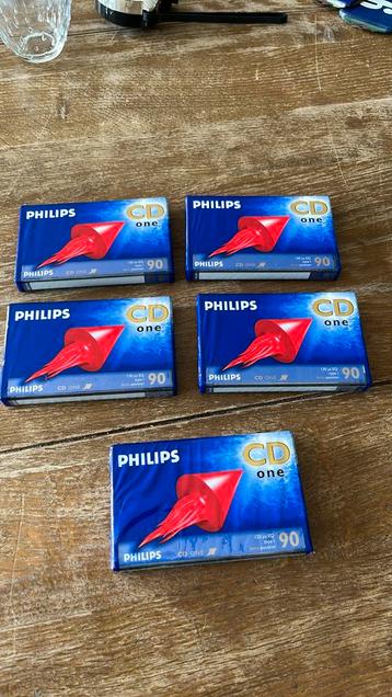 5 stuks Philips CD ONE 90 cassette bandjes nieuw/gesealed beschikbaar voor biedingen