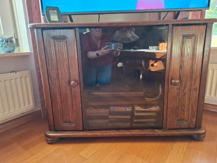 Eikenhouten TV-meubel / Hoekkast, Huis en Inrichting, Kasten | Televisiemeubels, Gebruikt, 100 tot 150 cm, 100 tot 150 cm, 50 tot 75 cm