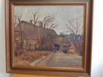 schilderij van v.Esch afb van Boerderij, Antiek en Kunst, Kunst | Schilderijen | Klassiek, Ophalen of Verzenden