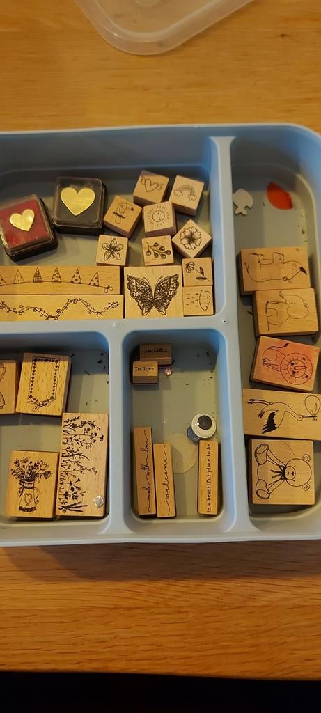 Houten Stempels - Creatieve Set, Ophalen of Verzenden, Gebruikt, Houten stempel