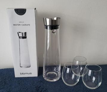 Blomus AMILIO waterkaraf 1100 ml NIEUW + 3 glazen beschikbaar voor biedingen