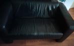 Lederen 2 zits bank Gratis!!, Ophalen, Gebruikt, Tweepersoons, Rechte bank