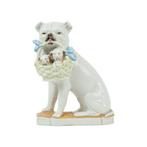 Zeldzaam Antiek Beeld Bulldog Mopshond Puppies Porselein, Antiek en Kunst, Ophalen of Verzenden