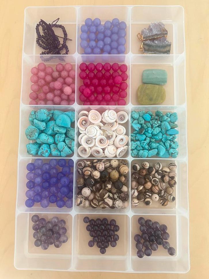 Partij kralen / hangers van steen en schelp, Hobby en Vrije tijd, Kralen en Sieraden maken, Zo goed als nieuw, Kraal, Ophalen of Verzenden