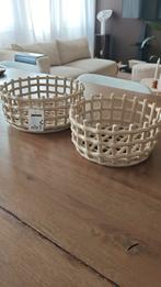 Xenos Keramieken Mand Beige - 2 stuks, Huis en Inrichting, Ophalen, Porselein of Keramiek, Mand, Rond