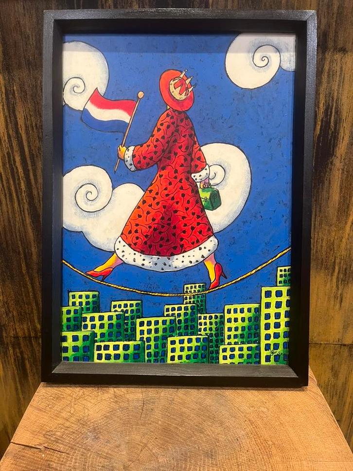 Jacques Tange origineel werk “Queen in balance”, Antiek en Kunst, Kunst | Schilderijen | Modern, Ophalen of Verzenden