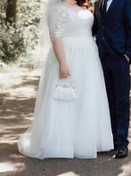 Plus size Trouwjurk (zonder bolero), Ophalen of Verzenden, Zo goed als nieuw, Wit, Trouwjurk