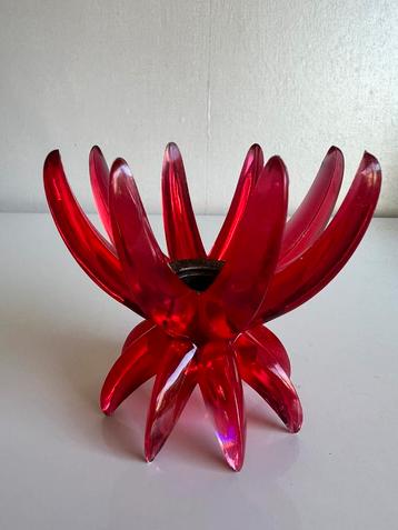 Vintage Friedel Gesch. Lucite Spider Kandelaar Fuchsia Roze beschikbaar voor biedingen