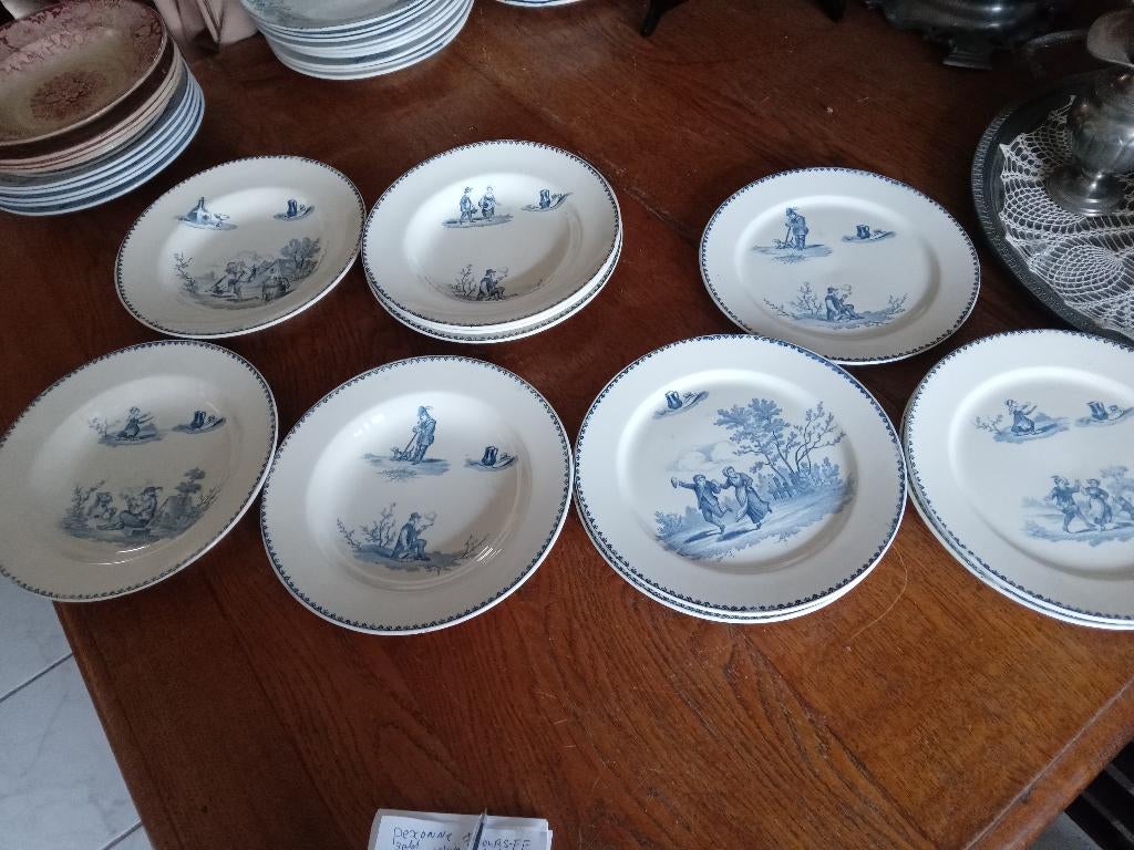 TERRE DE FER borden TENIERS uit Frankrijk, Antiek en Kunst, Antiek | Servies los, Ophalen of Verzenden