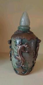Antiek Chinees Jade Snuifflesje met Draken, Ophalen of Verzenden