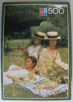 Vintage MB puzzel "Three girls" (1984), Ophalen of Verzenden, 500 t/m 1500 stukjes, Gebruikt, Legpuzzel