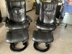 Twee stressless fauteuils maat m  en l, Huis en Inrichting, Fauteuils, Ophalen, Gebruikt, Minder dan 75 cm, Leer