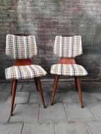 1 vintage stoel, nieuw gestoffeerd, Huis en Inrichting, Stoelen, Ophalen, Hout, Bruin, Vintage