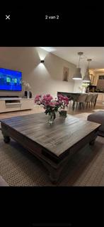 Robuuste Eiken Salontafel 120x120, Huis en Inrichting, Tafels | Salontafels, Ophalen, 100 tot 150 cm, Zo goed als nieuw, Minder dan 50 cm