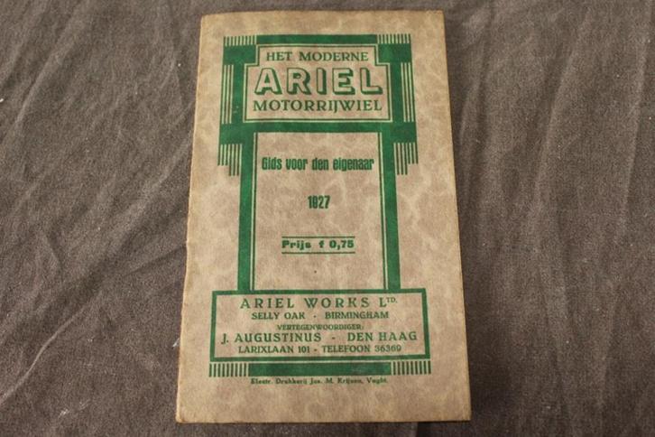 Ariel 1927 motorrijwiel gids voor den eigenaar, Motoren, Handleidingen en Instructieboekjes, Overige merken, Ophalen of Verzenden