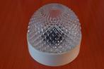 Retro vintage plafonnière / plafondlamp van glas met reliëf, Ophalen of Verzenden
