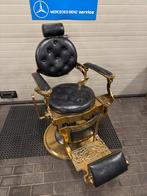 Goudkleurige Kappersstoel / Barbiersstoel barberstoel, Ophalen, Gebruikt, Overige kleuren, Metaal