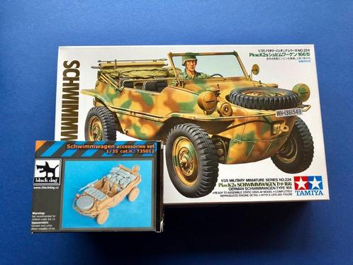 Blackdog Tamiya Schwimmwagen & acc. set 1/35 35224 T35012, Hobby en Vrije tijd, Modelbouw | Auto's en Voertuigen, Nieuw, Tank