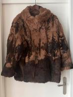 Prachtige bruine en beige bontjas uit konijnenvacht L 44, Ophalen of Verzenden, Gedragen, Maat 42/44 (L), Beige