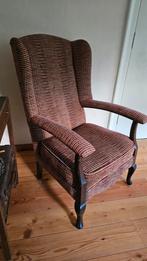 Klassieke fauteuil met gestreepte bekleding, Ophalen, Hout, Gebruikt, Klassiek
