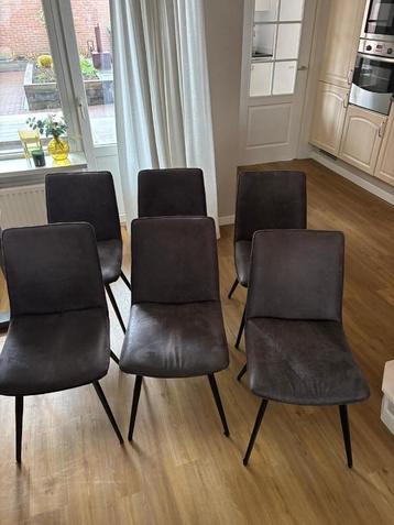 6 Eetkamerstoelen kleur Antraciet beschikbaar voor biedingen