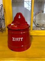 Rood emaille zoutpot zoutbak BK, Ophalen of Verzenden