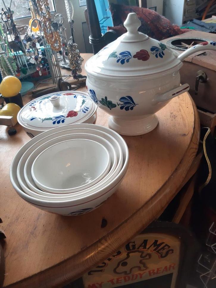 Boerenbont Servies - Soepterrine & Schalen, Antiek en Kunst, Antiek | Keramiek en Aardewerk, Ophalen