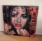 Modern schilderij vrouw – 80x80 cm – popart stijl, Ophalen
