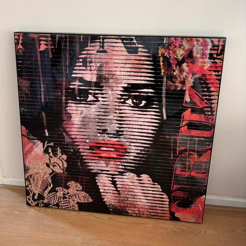 Modern schilderij vrouw – 80x80 cm – popart stijl, Antiek en Kunst, Kunst | Schilderijen | Modern, Ophalen