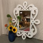 Barok spiegel - white wash lijst - 126 x 95 cm - TTM Wonen, Www.ttmwonen.nl, 100 tot 150 cm, Nieuw, Ophalen of Verzenden