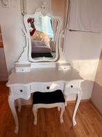 Elegante Kaptafel met Spiegel & Krukje – Barok stijl, Ophalen, Zo goed als nieuw, 50 tot 100 cm, Minder dan 100 cm