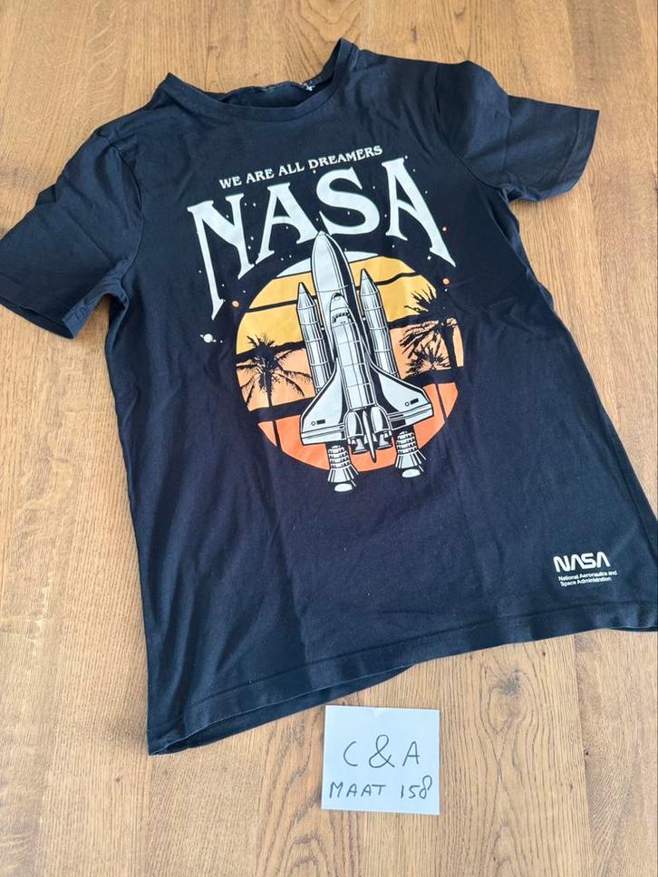 C&A nasa raket tshirt shirt maat 158 ZGAN, Kinderen en Baby's, Kinderkleding | Maat 158, Zo goed als nieuw, Jongen, Shirt of Longsleeve