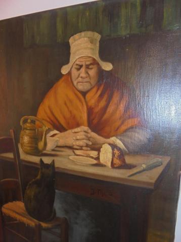 oud Schilderij olieverf 60x80 cm alleen ophalen beschikbaar voor biedingen