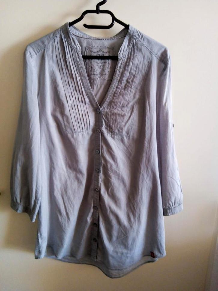 Grijze dames bloes 100% katoen maat M merk is: Esprit, Kleding | Dames, Blouses en Tunieken, Zo goed als nieuw, Maat 38/40 (M)