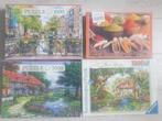 Set van 4 Legpuzzels - 1000 Stukjes, Ophalen of Verzenden, 500 t/m 1500 stukjes, Zo goed als nieuw, Legpuzzel
