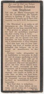 Goverdina van Stiphout 1916 Geldrop + 1942 Tongelre, 25 jaar, Verzamelen, Verzenden