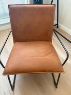 Fauteuil cognac kleur met netalen frame, Ophalen, Bruin, Zo goed als nieuw, Eén