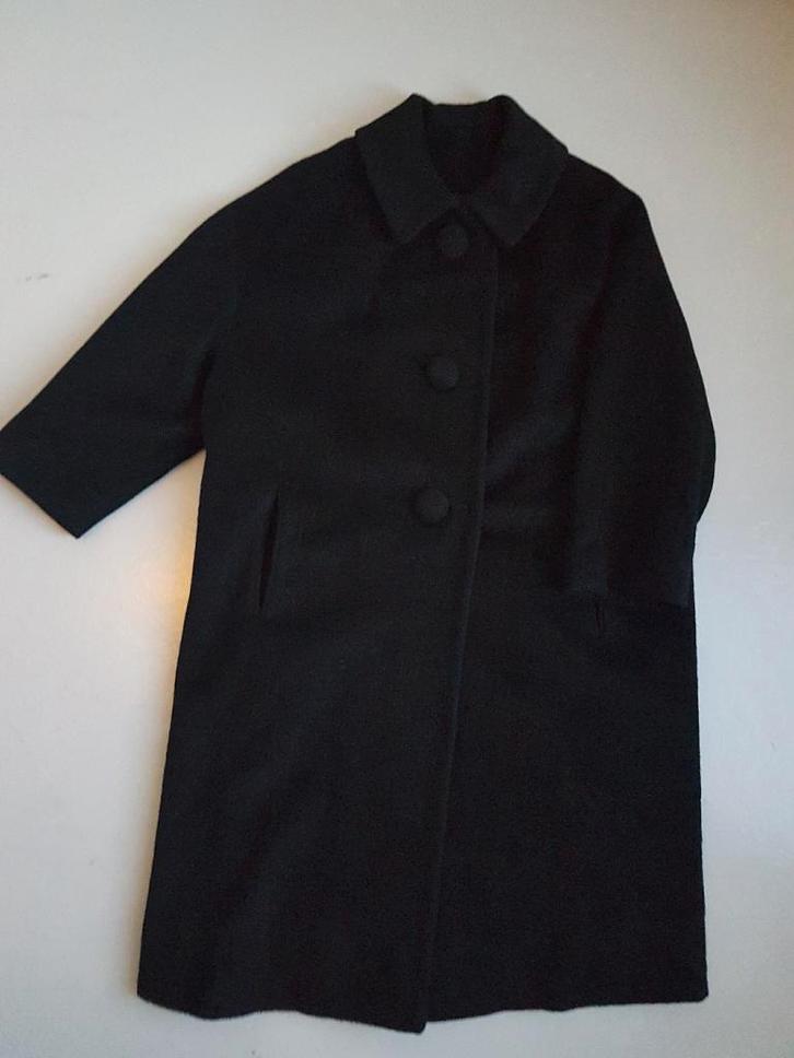 Vintage Luxury Cashmere Mantel – Made in Italy – Maat M, Kleding | Dames, Jassen | Winter, Zo goed als nieuw, Maat 38/40 (M), Zwart