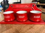 Oud emaille zand zeep soda setje, Antiek en Kunst, Antiek | Emaille, Ophalen of Verzenden