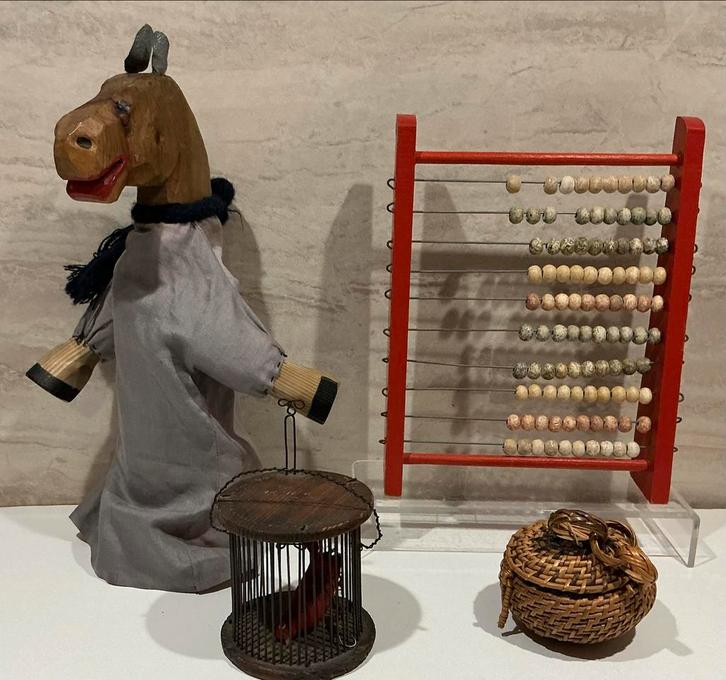 Vintage Lotje Oud Kinderspeelgoed o.a Vogelkooitje 60e Jaren, Antiek en Kunst, Antiek | Speelgoed, Verzenden