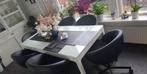 6 eetkamer/bureau stoelen, Ophalen, Gebruikt, Zwart, Metaal