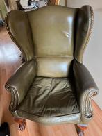 Engelse fauteuil, Huis en Inrichting, Fauteuils, Ophalen, Gebruikt, Leer