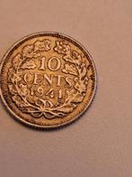 Zilveren Dubbeltje 1941 - Wilhelmina, Zilver, Ophalen of Verzenden, 10 cent, Koningin Wilhelmina