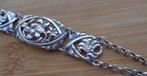 zilveren armband met bloemen schildjes [650], Verzenden, Zilver, Armband
