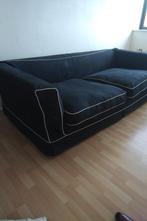 Mooie zwarte bank met witte accenten, Ophalen, Gebruikt, Tweepersoons, 75 tot 100 cm